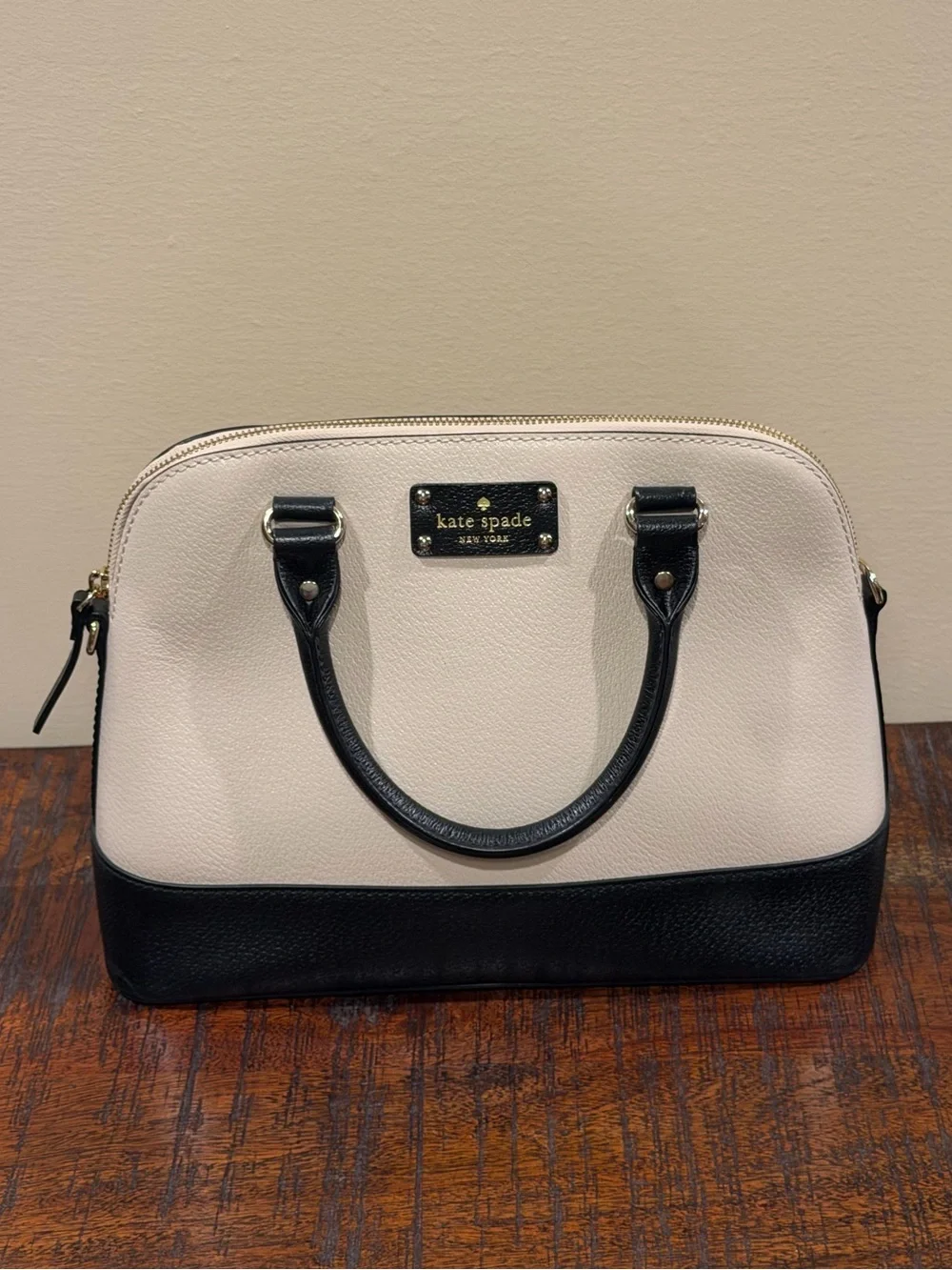 Kate Spade Black & Cream Dome Handbag